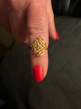 Avon Gold Filigree Floral Ring - Women's Fashion Ring size 6 & 10